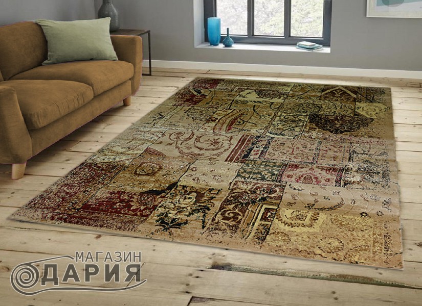 Тъкан персийски килим Blue stones 3675_beige